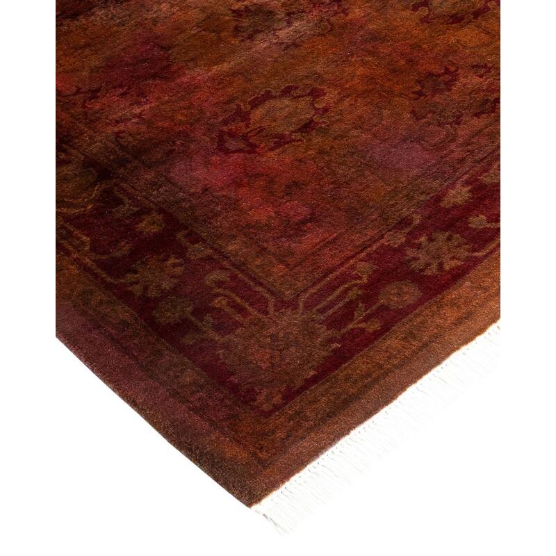 Overton Hand Knotted Wool Vintage Inspired Modern Contemporary Overdyed Multi Area Rug - 2' 9" x 4' 2"