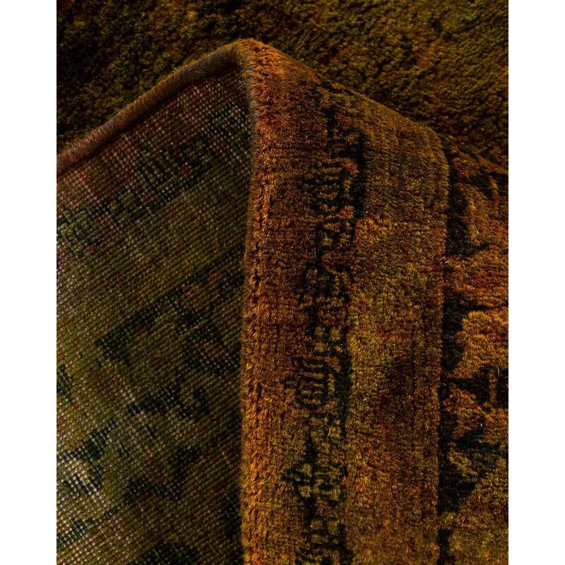 Overton Hand Knotted Wool Vintage Inspired Modern Contemporary Overdyed Yellow Area Rug - 2' 8" x 4' 1"