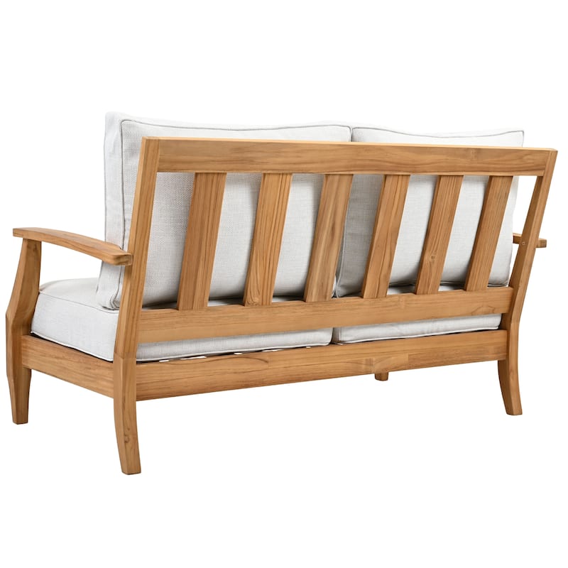 SAFAVIEH Couture Martinique Wood Patio Loveseat - 56"W x 35"D x 32"H