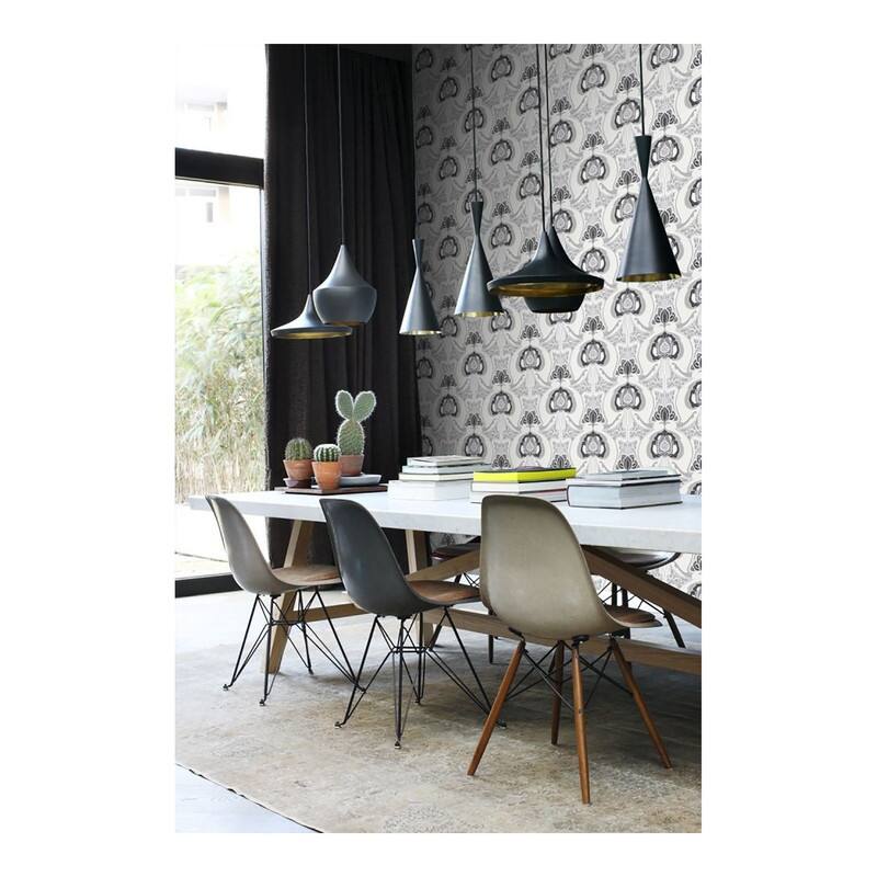 ESTA Home Joaquin Black Art Nouveau Floral Wallpaper - 20.9 x 396 x 0.025