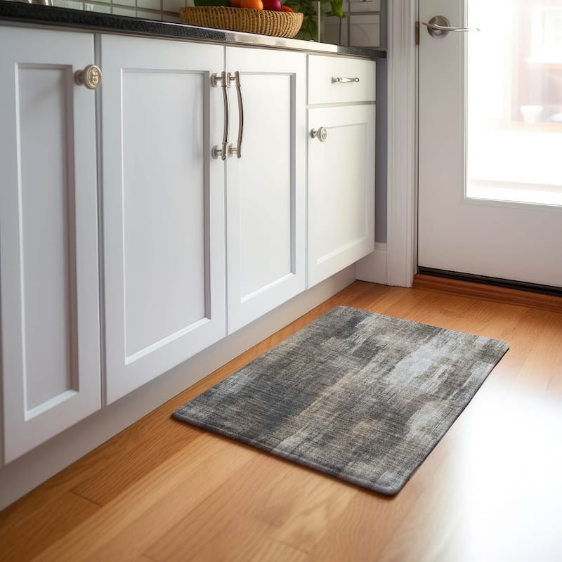 Premium Washable Super Soft Abstract Brushstrokes Mayfield Rug - Taupe - 1' 8" x 2' 6" - Rectangle