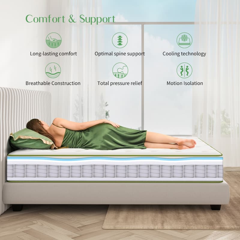 Novilla 10-inch Gel Memory Foam Hybrid Innerspring Mattress in a Box
