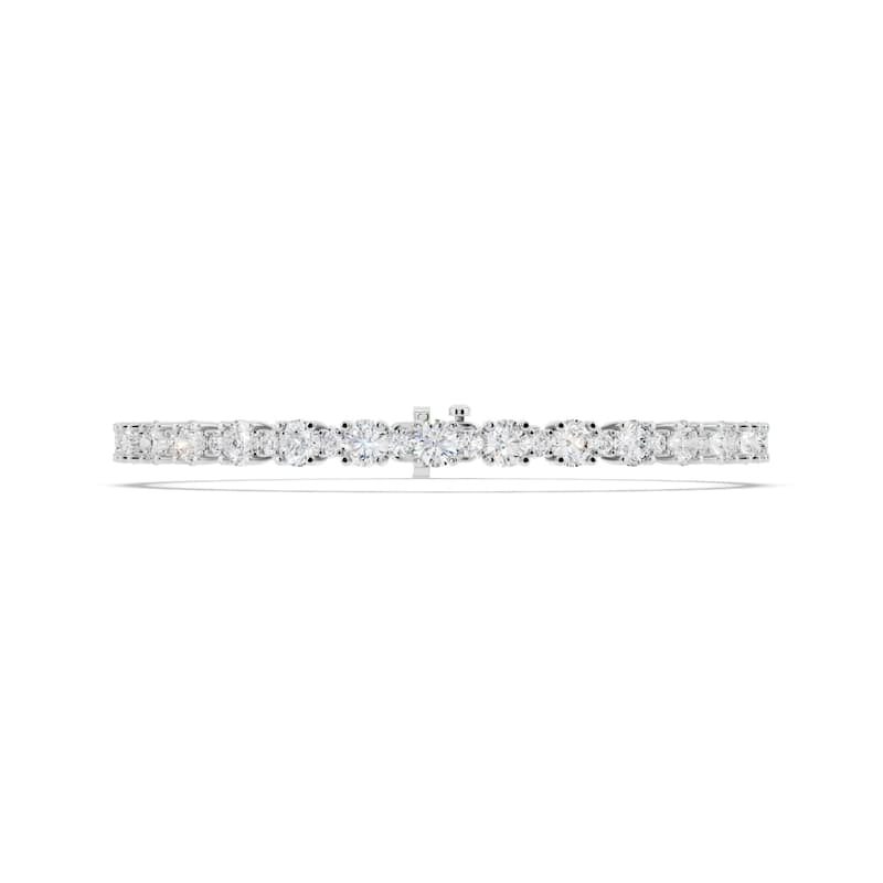 Auriya 14K Gold Alternating Round Lab Grown Fashion Bracelet 8 ct. tw. (F-G VS)