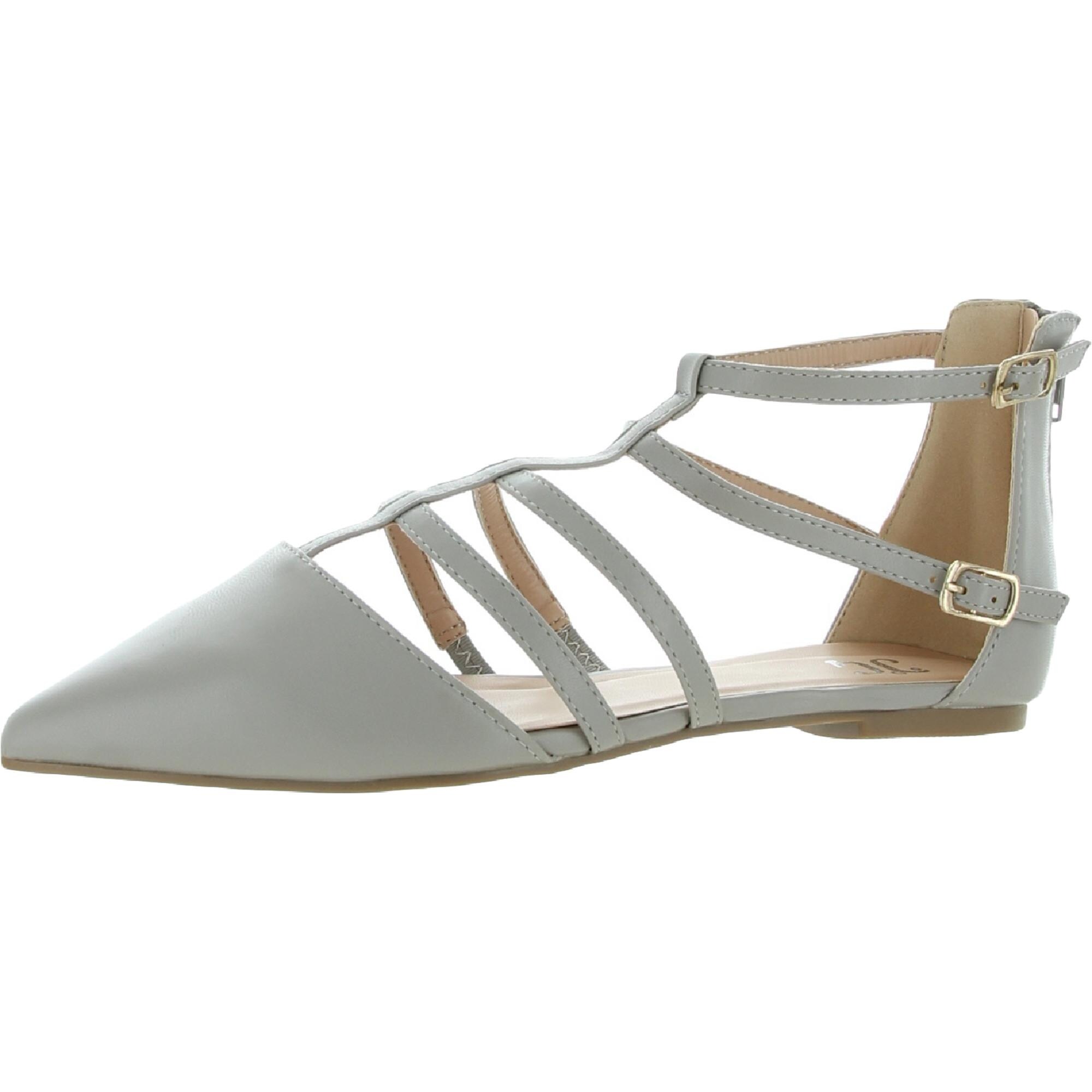Jg Womens Dorsy Pointed Toe Flats Faux Leather Strappy Overstock 34789505