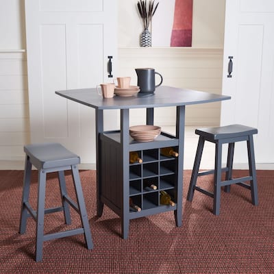 SAFAVIEH Emeric 3-Piece Set Drop Leaf Pub Table - 36" W x 36" L x 36" H