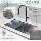preview thumbnail 5 of 21, AZUNI 28 inches L x 19 inches W Double Bowl Undermount 16G Workstation Kitchen Sink with accessories C228L - 28" x 19" x 10"