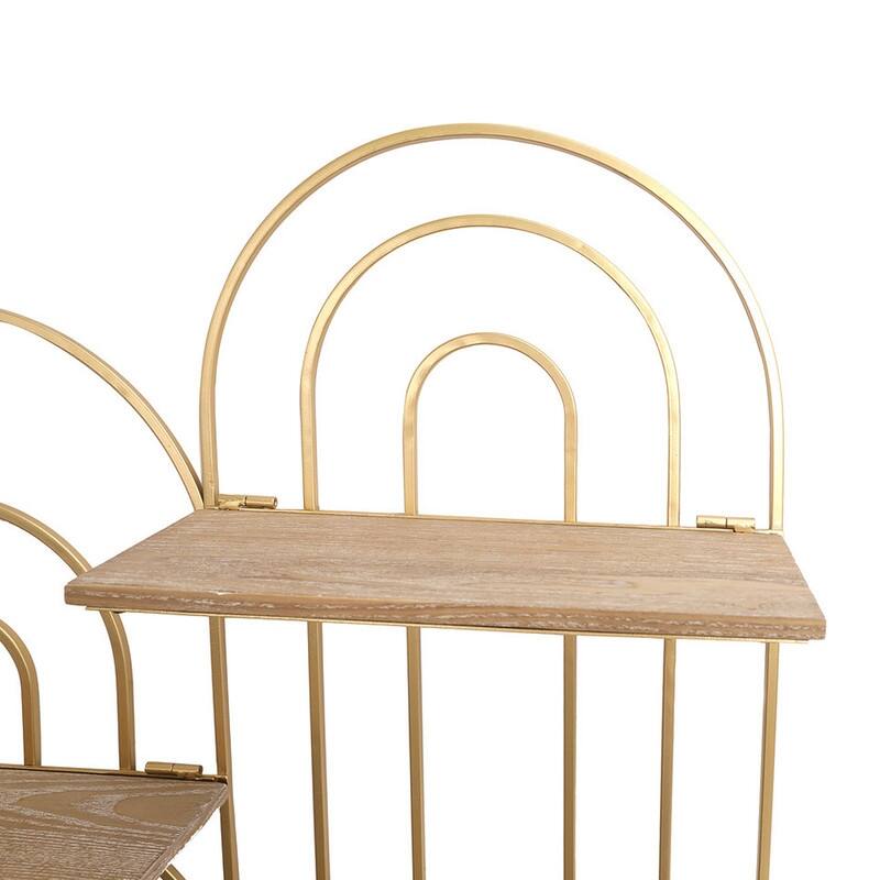 Ovella Oval Metal Modern Tiered Wall Shelf - 29"H x 24"W x 5.5"D