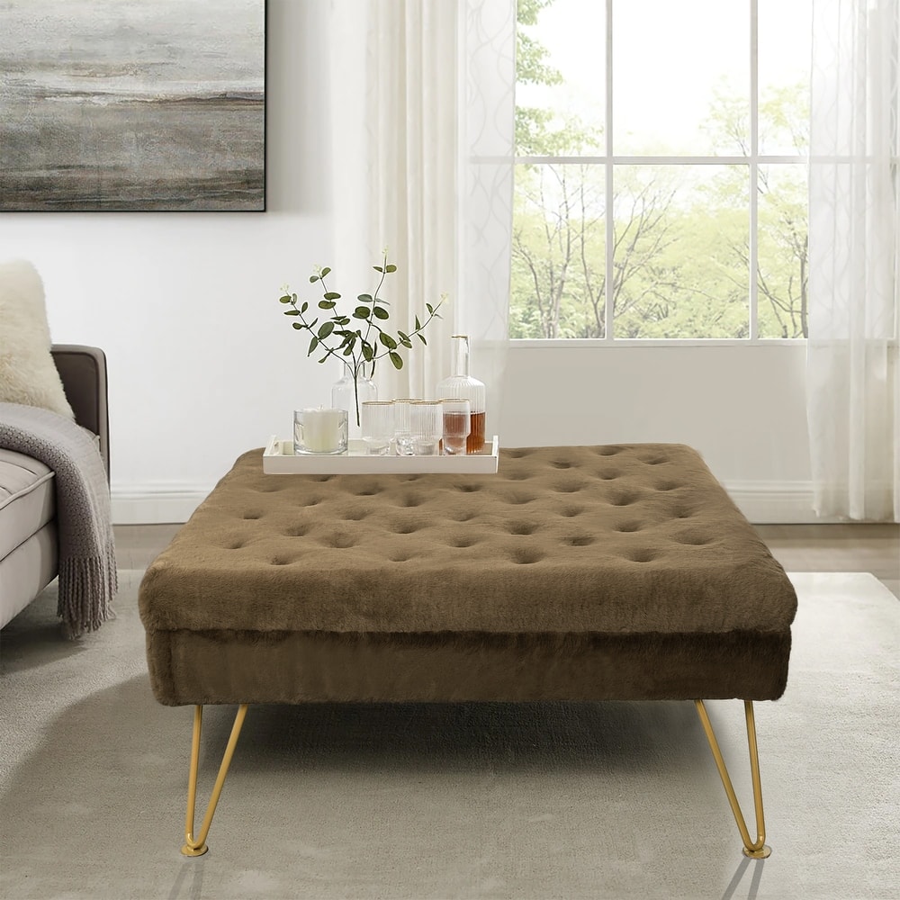 Square Fauxfur Coffee Table - 33"x33" x18"