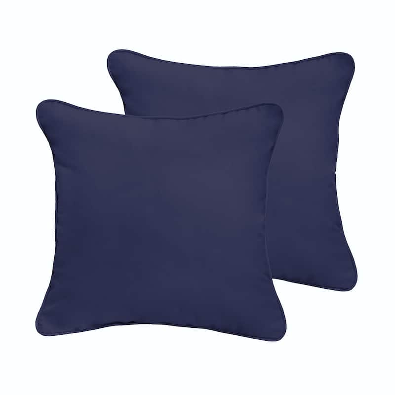 Dark Blue Corded Indoor/ Outdoor Pillow Set (Set of 2)