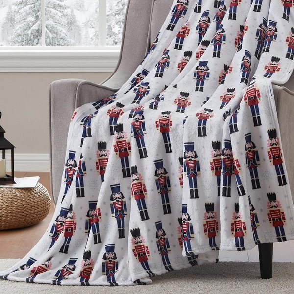 Christmas Toy Soldiers Nutcrackers Ultra Plush Throw Blanket Bed