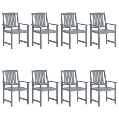 Garden Chairs 8 pcs Solid Acacia Wood Gray