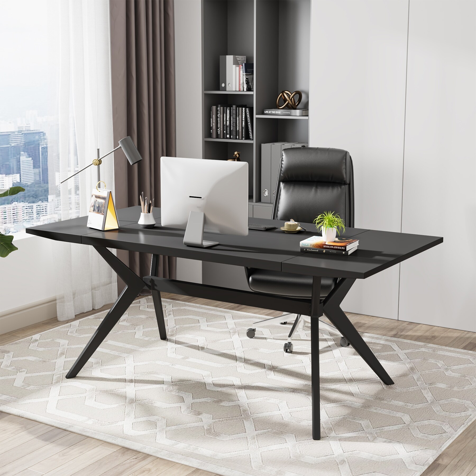63 Inch Executive Desk Large Computer Office Desk Workstation Conference Table On Sale Bed Bath Beyond 38283598