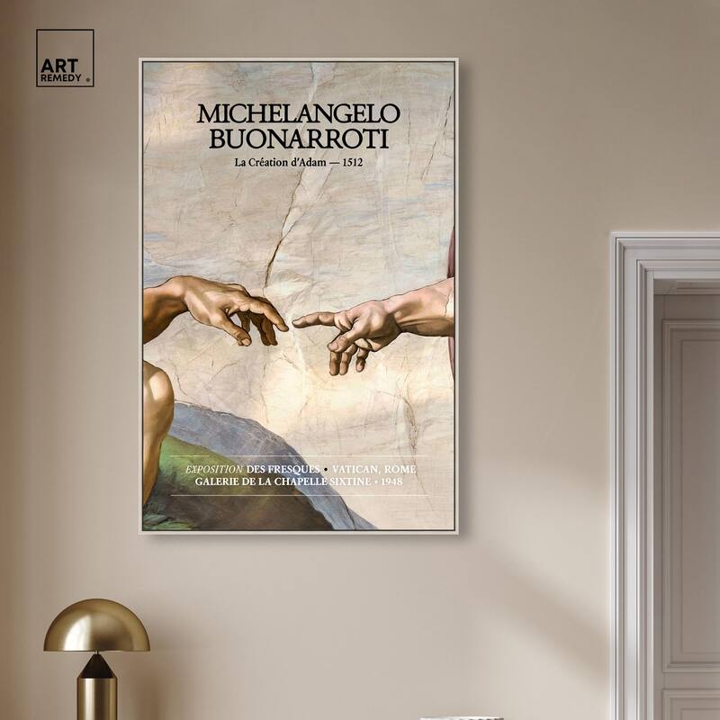 Touching Fingers Canvas by Art Remedy