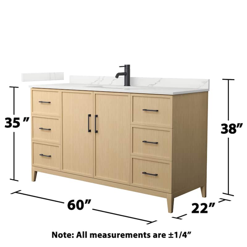Elan 60-inch Single Vanity, Single Hole Quartz Top