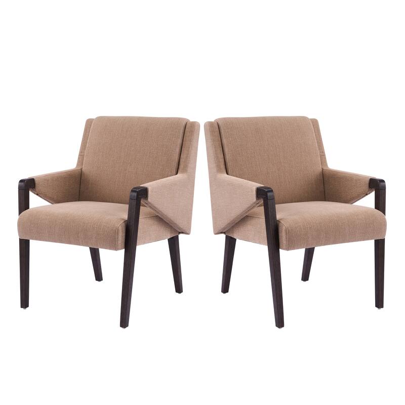 Christopher Knight Home - Set of 2 Mid-Century Modern Upholstered Dining Chair with Rubberwood Frame