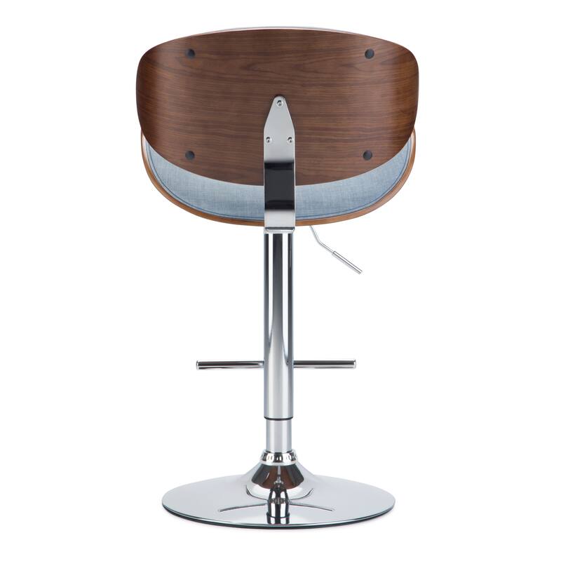 WYNDENHALL Avondale Mid Century Modern Bentwood Adjustable Swivel Bar Stool - 20.9 W x 20.5 D x 45.3 H