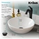 preview thumbnail 22 of 32, Kraus 3-in-1 Set White Round Ceramic Vessel Sink Arlo Faucet w/ Drain