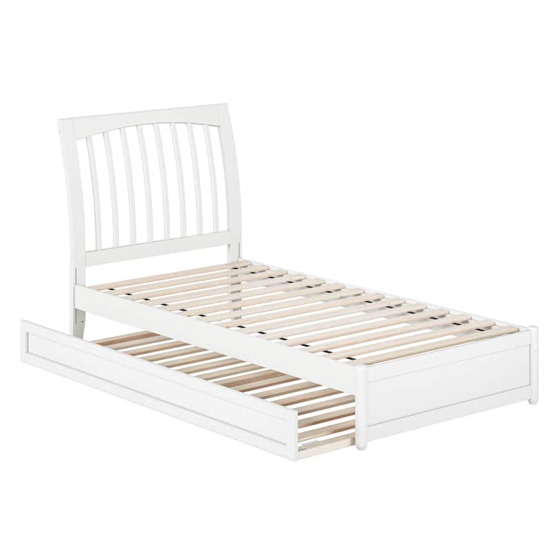Roslyn Platform Bed with Modern Panel Footboard and Twin XL Trundle
