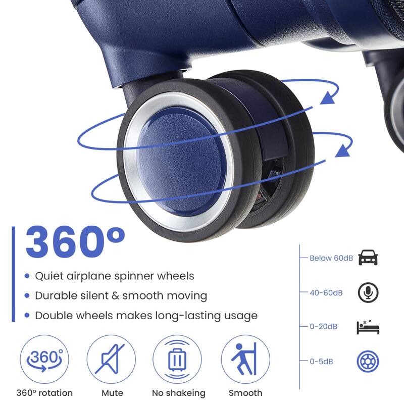 4 Piece Luggage Sets(14/20/24/28), PP Lightweight Expandable Suitcase Set with Spinner Wheels and TSA Lock