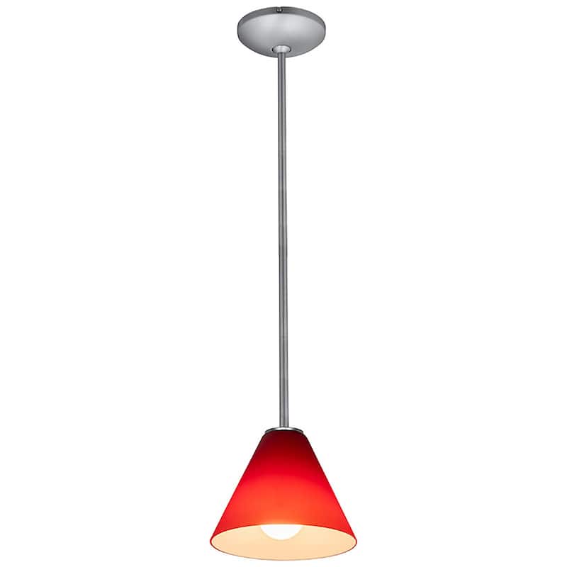 Access Lighting Martini 1 Light LED Pendant - 7" Wide with Red Glass