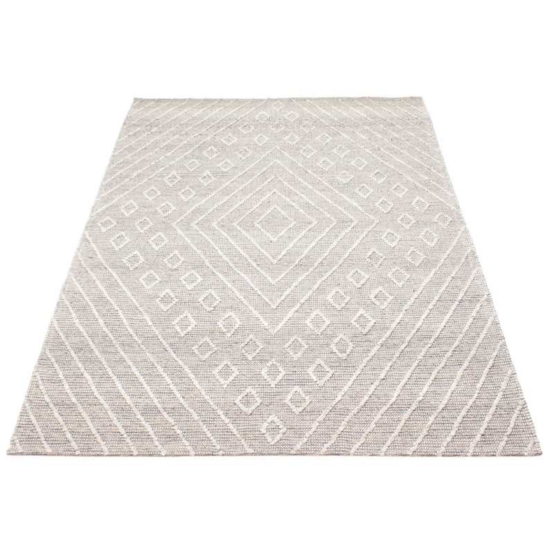 ECARPETGALLERY Braid weave Sienna Grey Wool Rug - 6'1 x 9'0