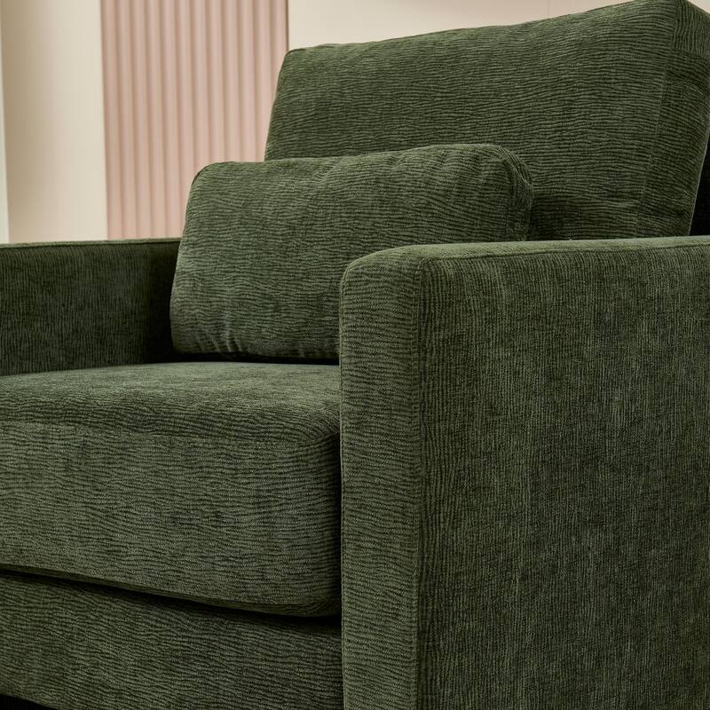 Modern Accent Chair, Chenille Upholstery Armchair - Modern Style, Solid Wood Frame - Ideal for Living Room, Bedroom, Office
