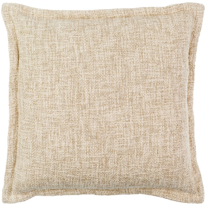 Berty Soft Textured Contemporary Throw Pillow - Down - Beige