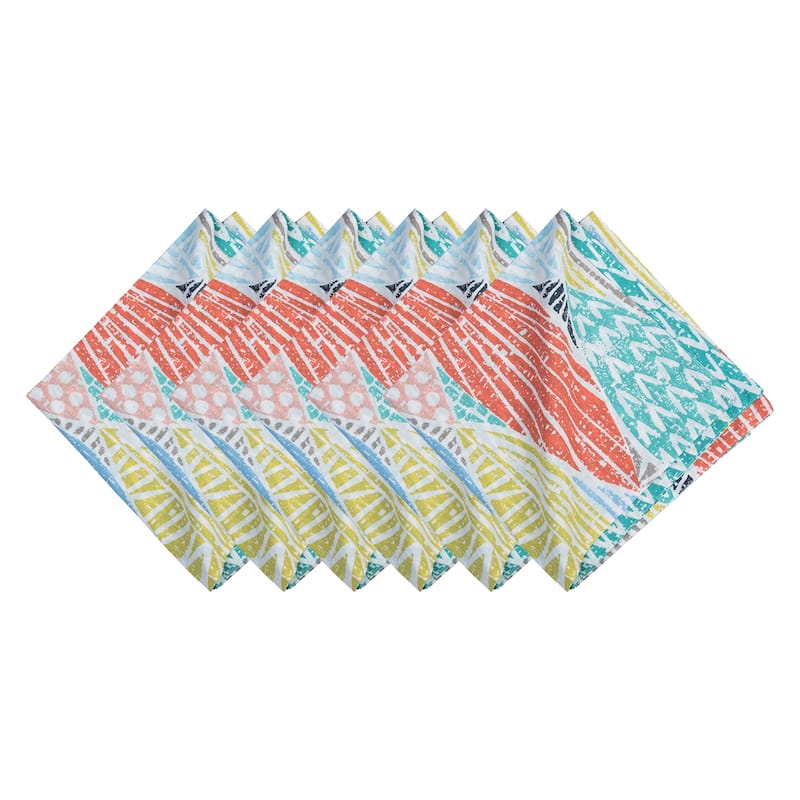 20" Surfside Sound Cotton Napkins Set of 6 - Nautical Beach - Multicolored