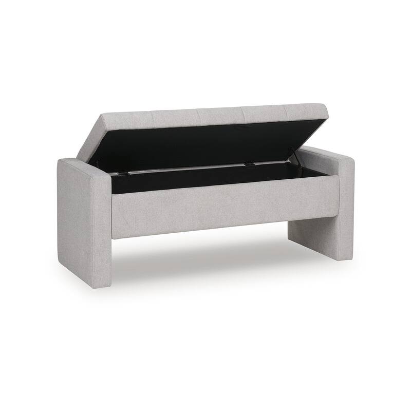 Signature Design by Ashley Akselman Light Gray Storage Bench - 50" W x 18" D x 19" H