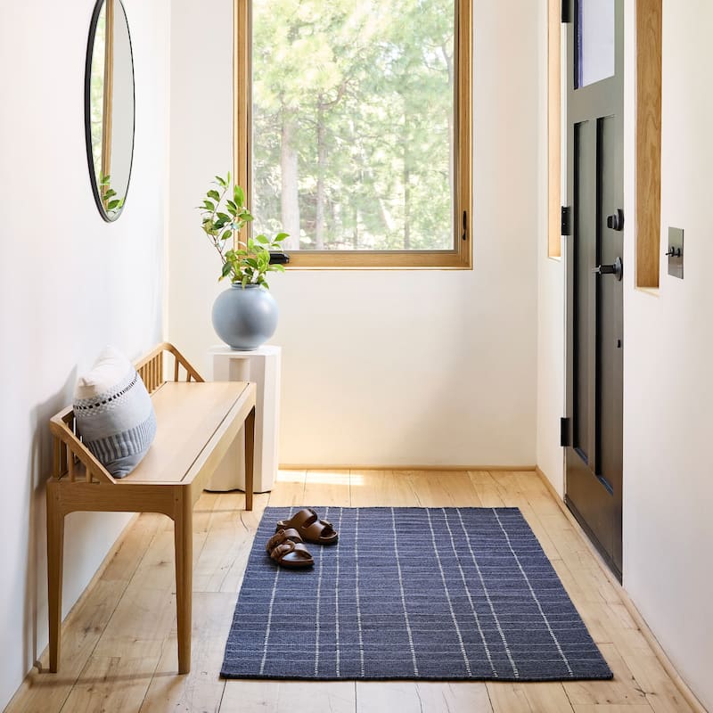 Charlie Plaid Wool Area Rug - 7'6" x 9'6" - Blue