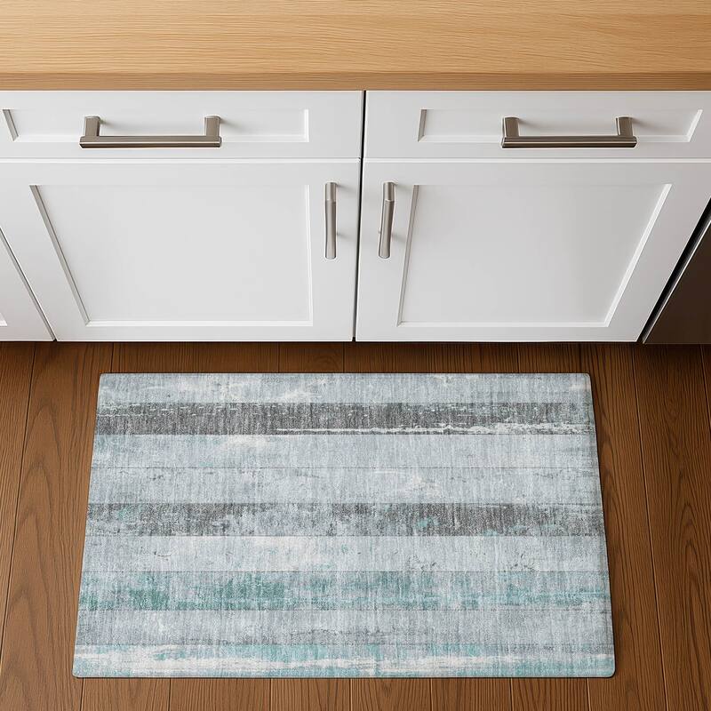 Premium Washable Super Soft Modern Stripe Mayfield Rug - Seafoam - 1'8" x 2'6"