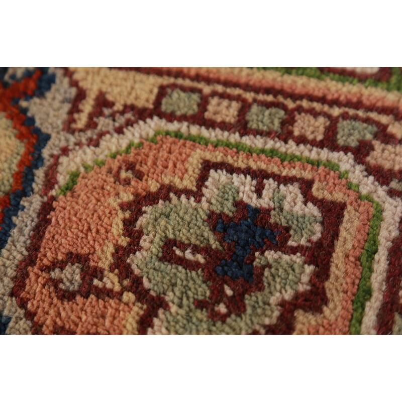 Hand Knotted Oriental 100% Wool Carpet Traditional Medallion Beige & Ivories Heriz (serapi) Area Rug - 9' 10'' X 7' 11''