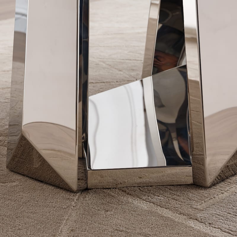 GDFStudio - Rose Series 70'' Rectangle Faux Marble Dining Table 6 People with Modern Large Size