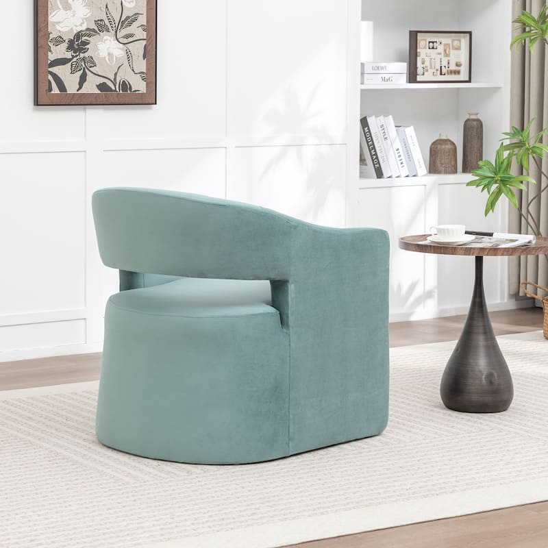 SEYNAR Modern Glam Velvet Accent Armchair Open Back with Ottoman