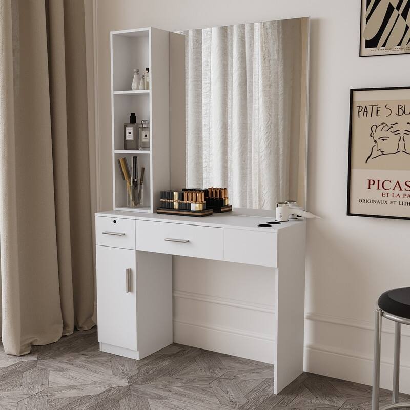 Salon Station Barber Stations Styling Station Barber Beauty Spa Dresser Salon Equipment Set with Mirror