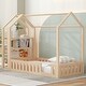 preview thumbnail 2 of 14, Twin Size Wood Kid's Bed, House Bed with Fence and Customizable Storage Shelves