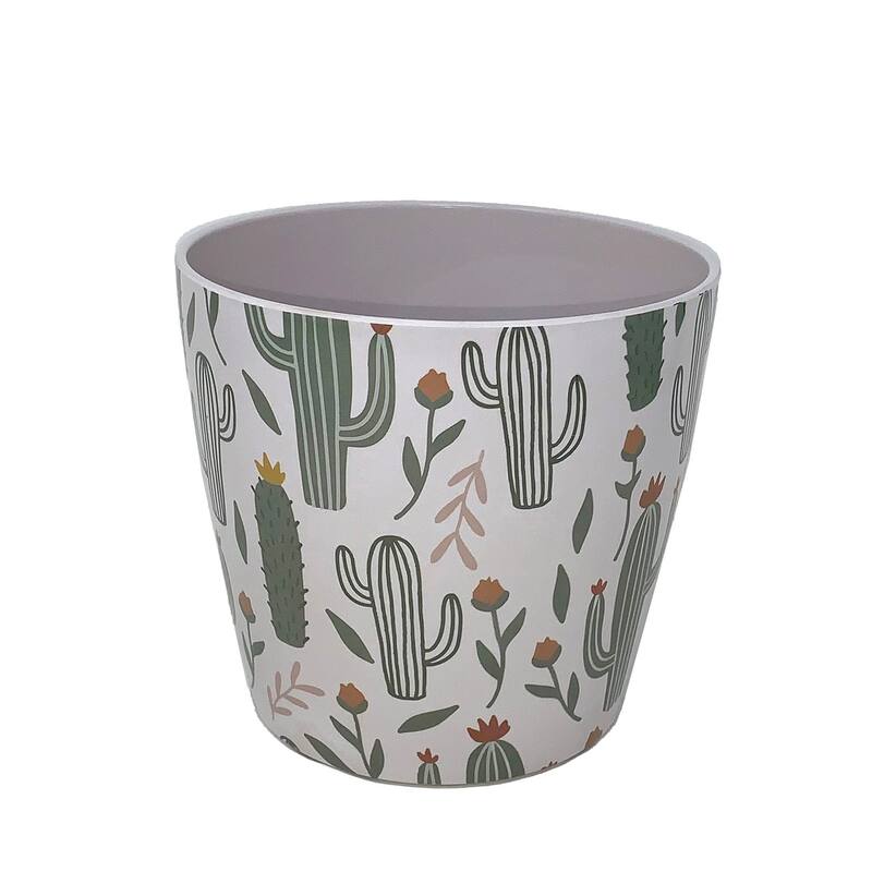 7" Round Self-Watering Indoor/Outdoor Bamboo Pots