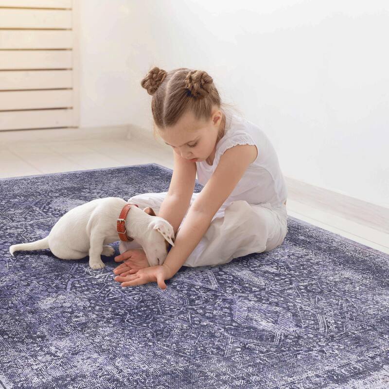 3x5 Area Rugs Machine Washable Rugs Living Room Rugs for Bedroom Laundry Room Kitchen Non Slip Carpet Abstract Soft Low - 3'6"