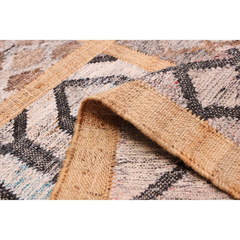 ECARPETGALLERY Flat-Weave Palas Denizli Tan Jute Kilim - 5'4 x 7'6
