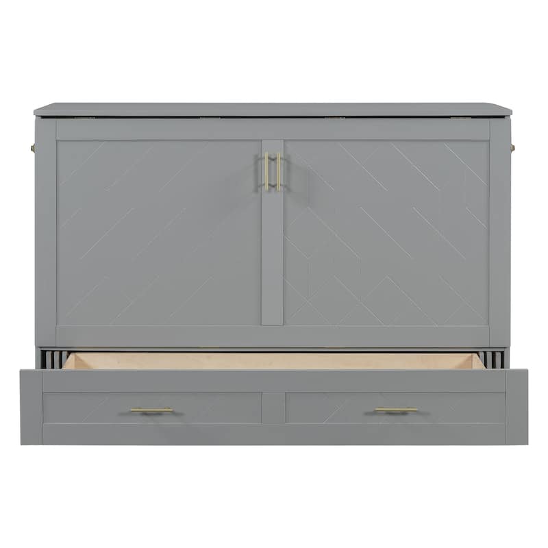 Murphy Bed with Pulley Design, Drawer, USB Ports