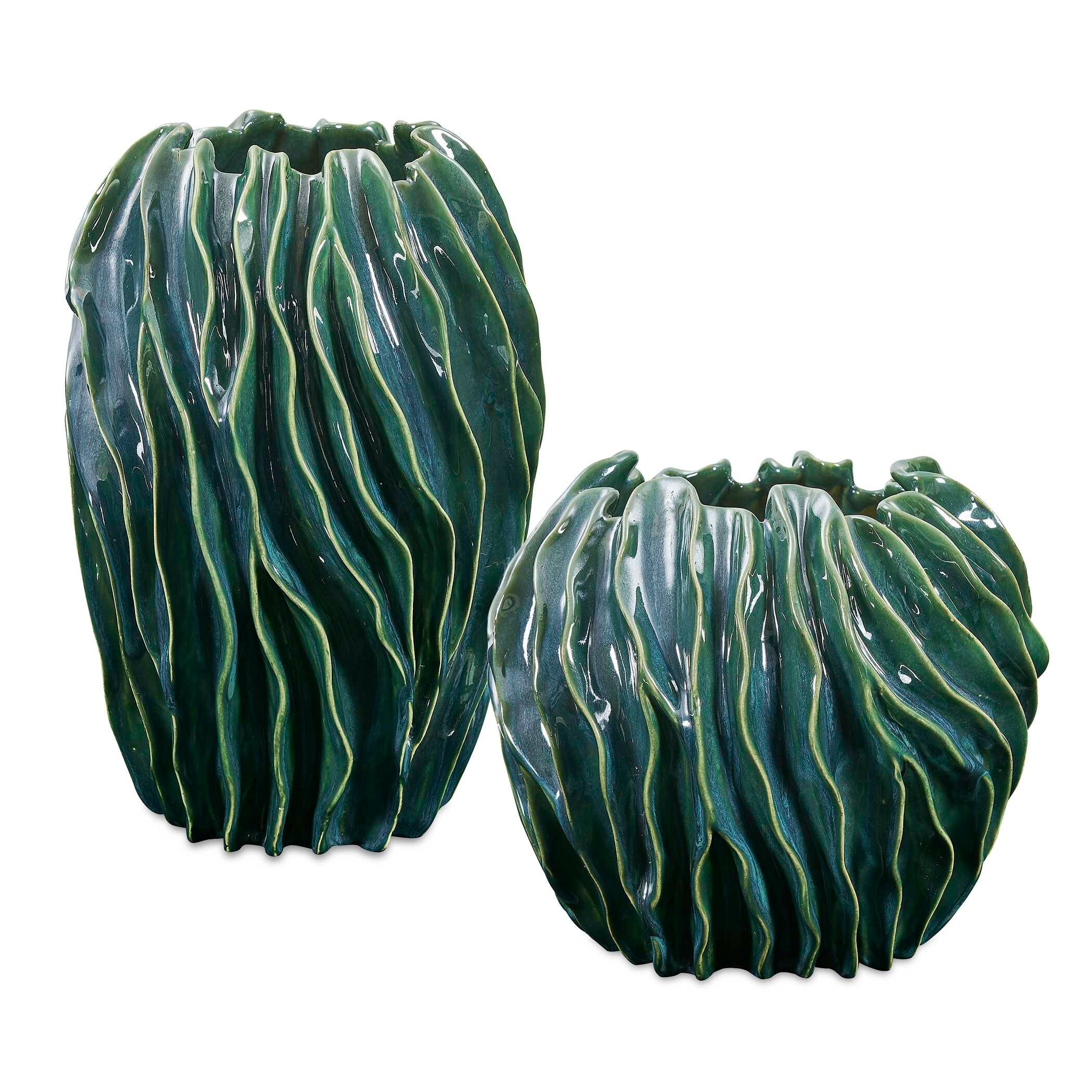 Uttermost Veridian Ridge Indoor-Outdoor Vases (Set of 2)