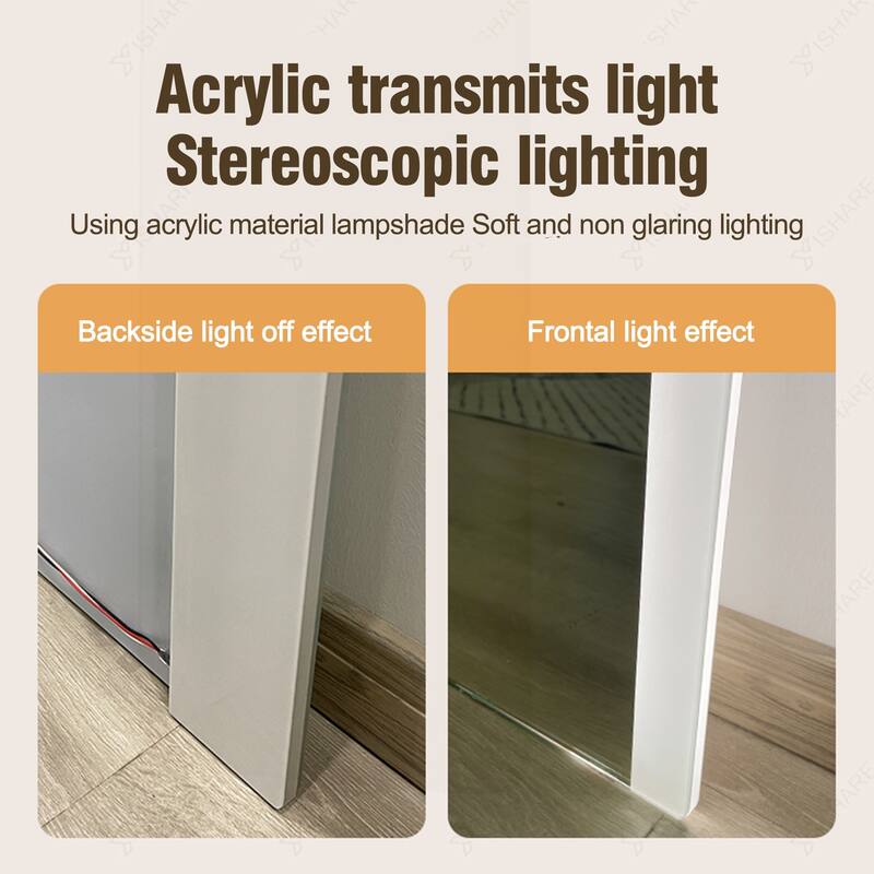 Versatile Wall-Mounted Led Mirror with Advanced Features - Silver