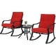 preview thumbnail 13 of 15, Solaura Metal Outdoor 3-piece Rocking Bistro Set