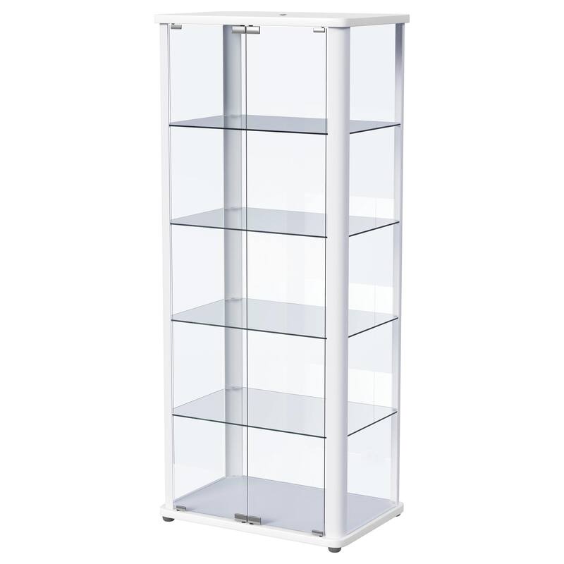 Aero 5-shelf Display Curio Cabinet with LED Lighting