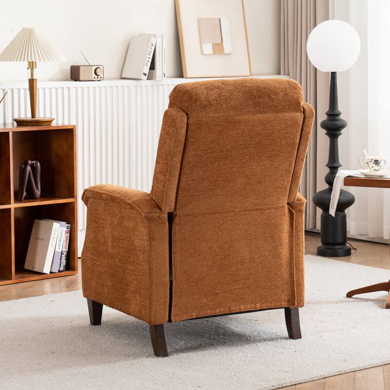 Push-Back Upholstered Recliner with Thickened Seat Cushion Backrest