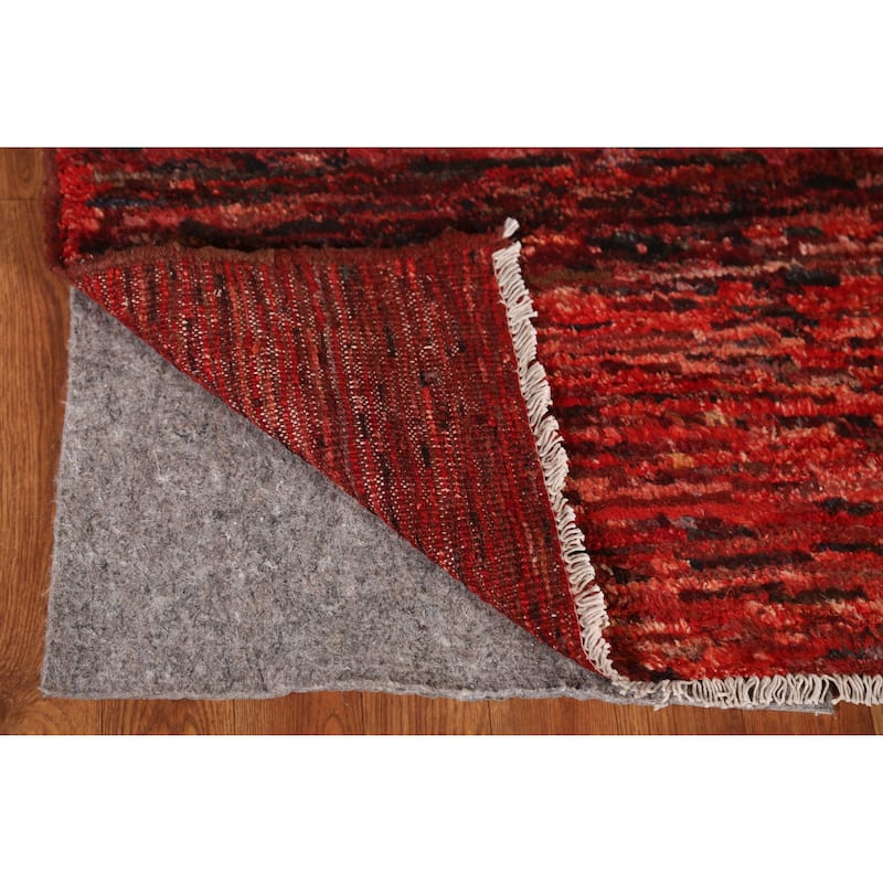Geometric Red Moroccan Oriental Rug Handmade Wool Carpet - 4'10" x 6'1"