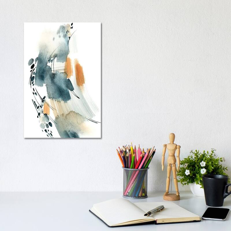 iCanvas "Abstract In Blue And Terracotta" by Sophie Rodionov Canvas Print - 12x8x0.75
