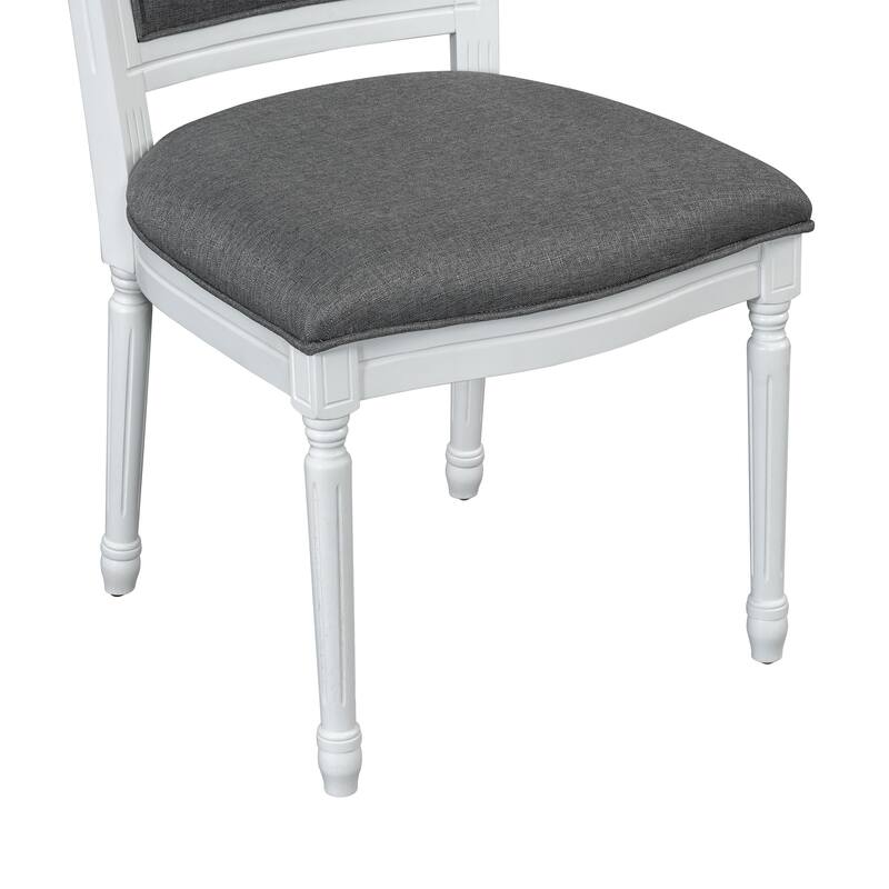 78.1'' Extendable Wood Dining Table Set with Removable Leaf and 6 Upholstered Dining Chairs