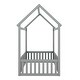 preview thumbnail 8 of 16, Twin Size Wood House Bed with Fence and Door, Gray