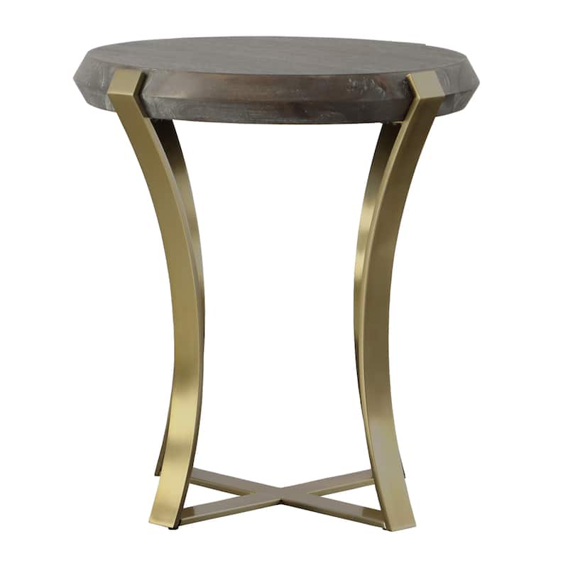 Uttermost Unite Brass Leg Wood Side Table - 23"W x 24"H x 23"D